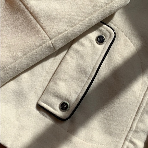 White and Black Pea Coat - Picture 3 of 4